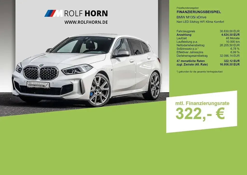 Gebraucht BMW M135 Sport Line 306 PS (225 kW) 2022 Alpinweiß uni Kleinwagen