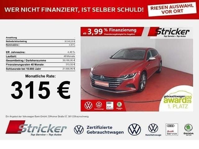 Rot (kings red metallic) Gebraucht 2024 VW Arteon Elegance Limousine | 30.940 € (Superpreis) - Bild 1/4