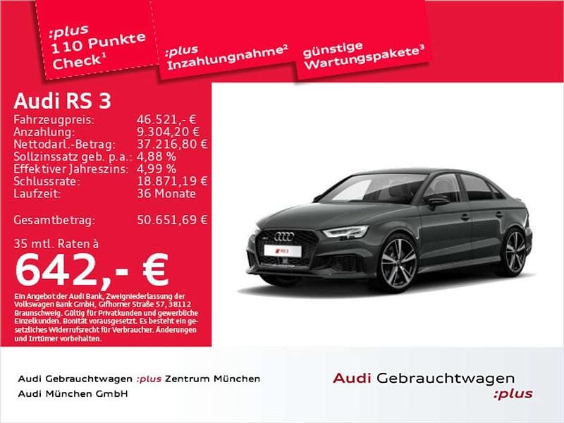 Daytonagrau perleffekt Gebraucht 2020 Audi RS3 Sport Kleinwagen | 46.521 € (Guter Preis) - Bild 1/2