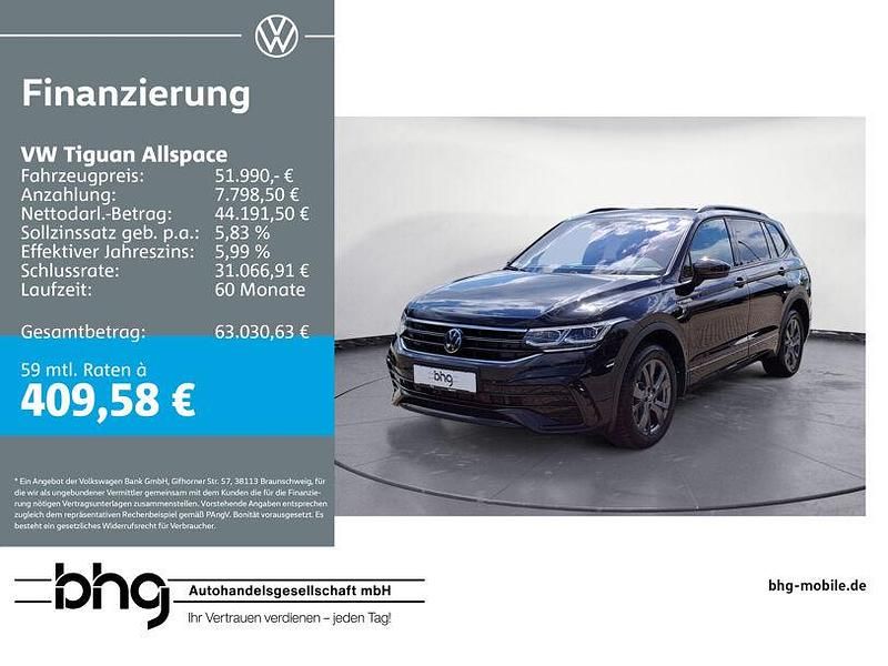 Schwarz Gebraucht 2024 VW Tiguan Allspace R-line SUV | 51.990 € - Bild 1/4