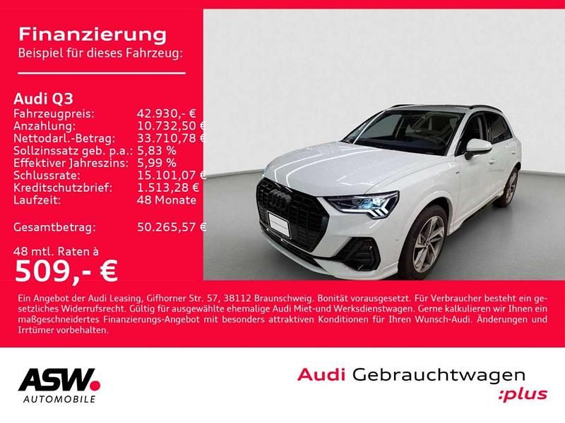Gletscherweiß metallic Gebraucht 2025 Audi Q3 S-Line SUV | 42.930 € (Fairer Preis) - Bild 1/3