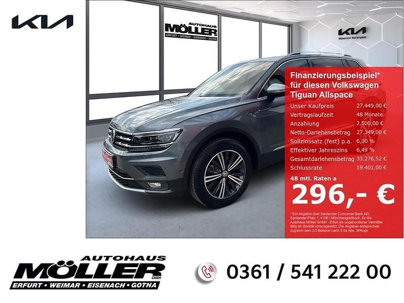 Grau Gebraucht 2018 VW Tiguan Allspace Highline SUV | 27.449 € (Guter Preis) - Bild 1/4
