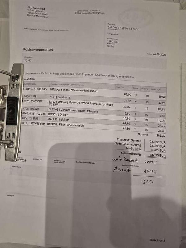 Gebraucht Kia Ceed Spirit 90 PS (66 kW) 2010 Kleinwagen