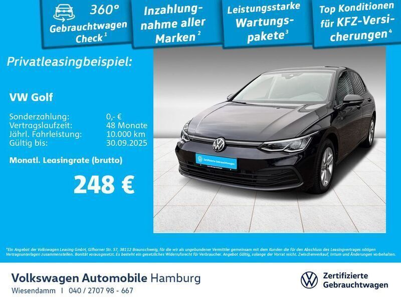 Deep black perleffekt (metallic) Gebraucht 2023 VW Golf VIII Life Limousine | 25.750 € (Fairer Preis) - Bild 1/2