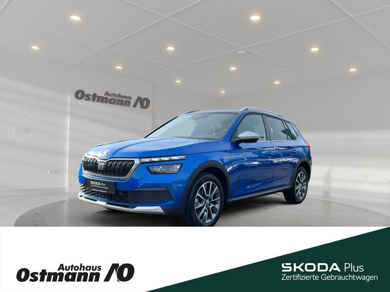 Raceblau metallic Gebraucht 2021 Skoda Kamiq ScoutLine SUV | 21.980 € (Etwas zu teuer) - Bild 1/4