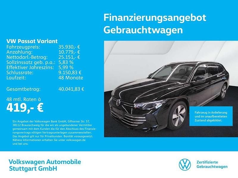 Grenadillschwarz metallic Gebraucht 2025 VW Passat Business Kombi | 35.930 € (Superpreis) - Bild 1/4