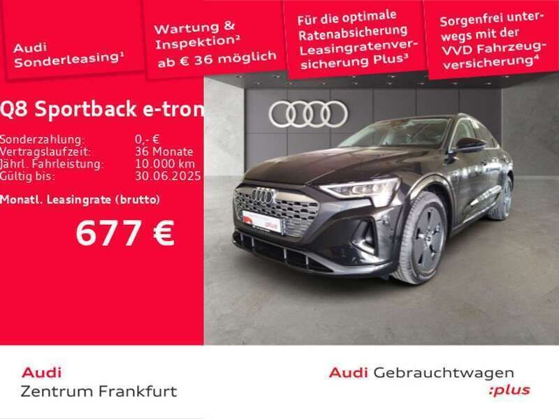 Mythosschwarz metallic Gebraucht 2024 Audi Q8 e-tron Advanced SUV | 77.660 € - Bild 1/2