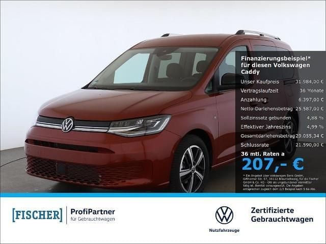 Neu VW Caddy Goal 102 PS (75 kW) 2025 Rot Van / Kleinbus