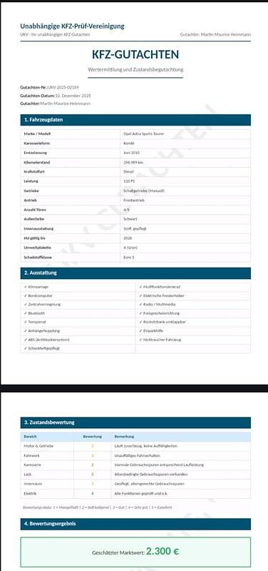 Gebraucht Opel Astra 110 PS (80 kW) 2010 Schwarz Kombi