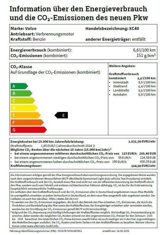 Schwarz Gebraucht 2024 Volvo XC40 Plus SUV | 41.699 € (Etwas zu teuer) - Bild 1/1