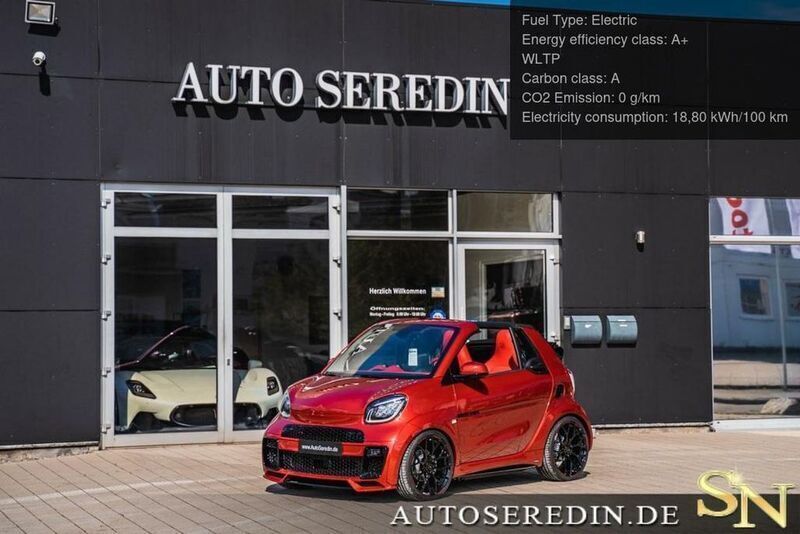 Manufaktur hyacinth red metall Gebraucht 2023 Smart ForTwo Electric Drive Brabus Cabrio | 71.399 € - Bild 1/3