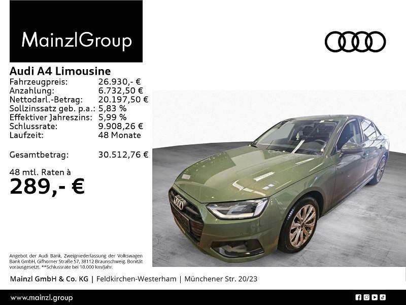 Gebraucht Audi A4 Ambiente 136 PS (100 kW) 2022 Grün Limousine