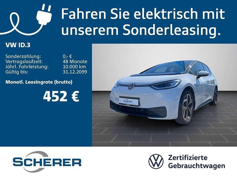 Gebraucht VW ID.3 Pro 150 kW (204 PS) 2023 Gletscherweiß metallic schwarz Kleinwagen