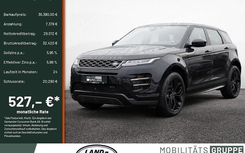 Schwarz Gebraucht 2021 Land Rover Range Rover evoque R-Dynamic SUV | 36.390 € (Fairer Preis) - Bild 1/4