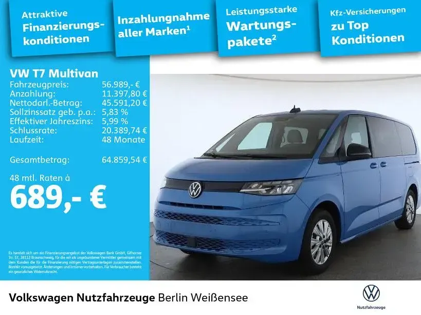 Gebraucht VW Multivan Basis 177 PS (130 kW) 2025 Medium blue metallic Van / Kleinbus
