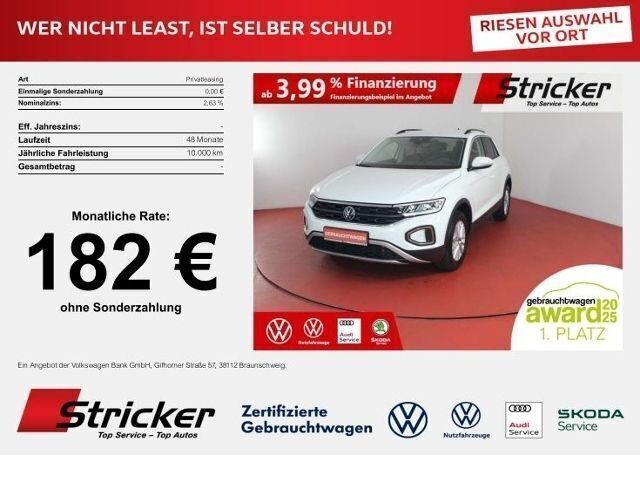Pure white Gebraucht 2024 VW T-Roc Life SUV | 21.645 € (Superpreis) - Bild 1/4