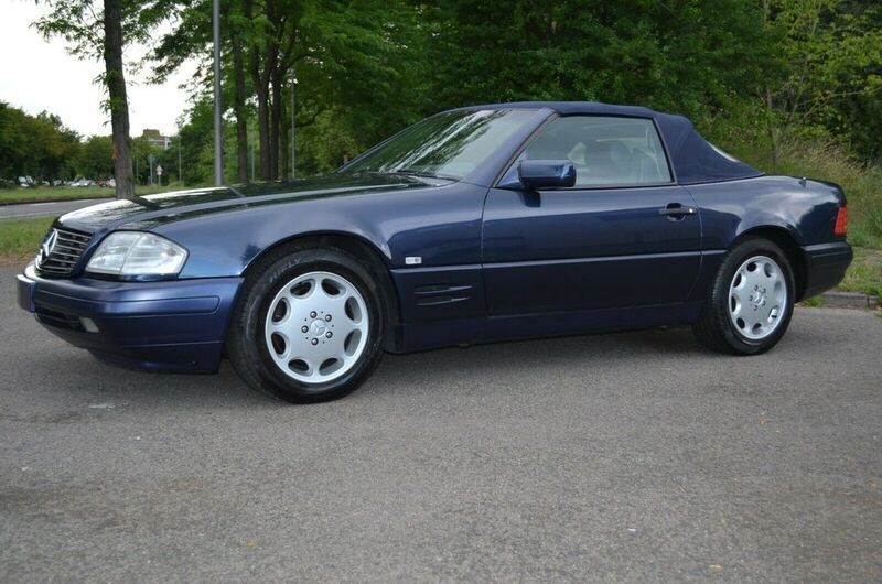 Blau metallic Gebraucht 1997 Mercedes SL280 Cabrio | 30.499 € (Teuer) - Bild 1/4