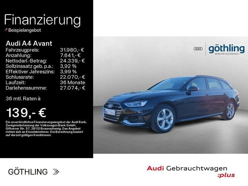 Mythosschwarz metallic Gebraucht 2024 Audi A4 Advanced Plus Kombi | 31.980 € (Fairer Preis) - Bild 1/4