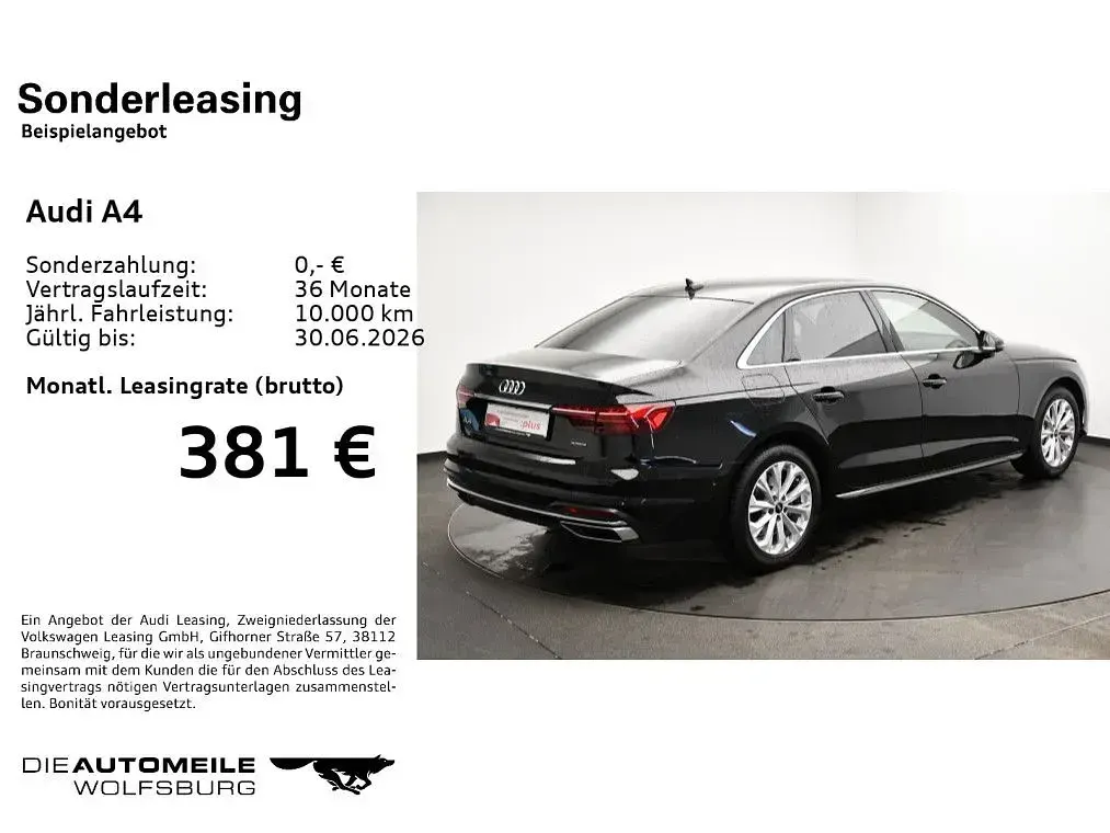 Brugt Audi A4 Advanced 204 HK (150 kW) 2024 Sort Sedan