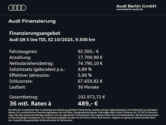 Gebraucht Audi Q8 Ambiente 286 PS (210 kW) 2025 Mythosschwarz metallic SUV