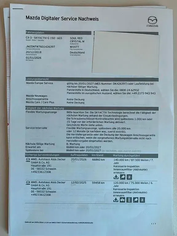 Gebraucht Mazda CX-3 Sports-Line 150 PS (110 kW) 2018 Rot SUV