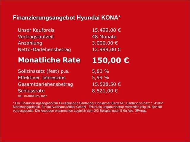 Gebraucht Hyundai Kona Style 100 kW (136 PS) 2020 Schwarz SUV