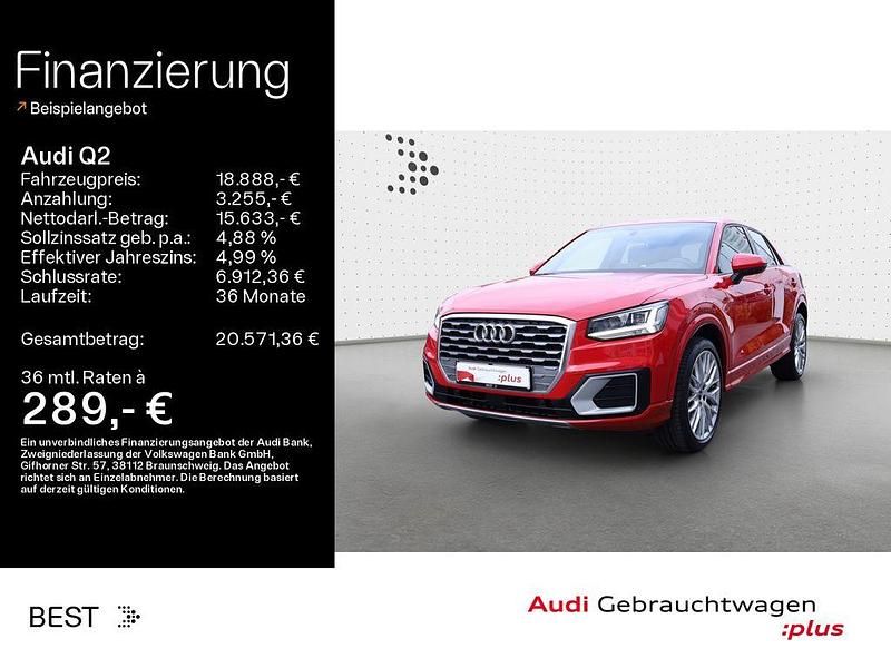 Y1 tangorot metallic Gebraucht 2020 Audi Q2 Advanced Plus SUV | 18.888 € (Guter Preis) - Bild 1/4