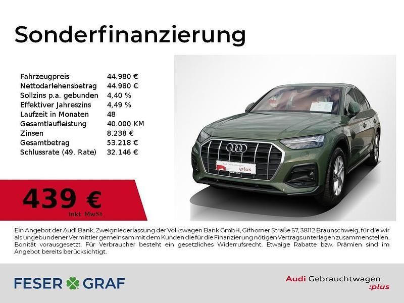 Distriktgrün metallic Gebraucht 2024 Audi Q5 Sportback Ambiente SUV | 44.980 € (Superpreis) - Bild 1/1