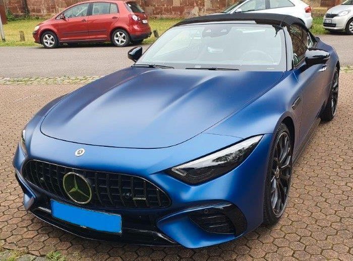 Blau Gebraucht 2022 Mercedes SL43 AMG AMG Cabrio | 95.500 € - Bild 1/4