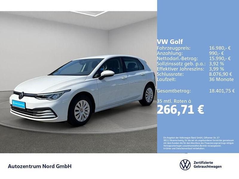 Weiß Gebraucht 2021 VW Golf VIII Basis Limousine | 16.980 € (Guter Preis) - Bild 1/4
