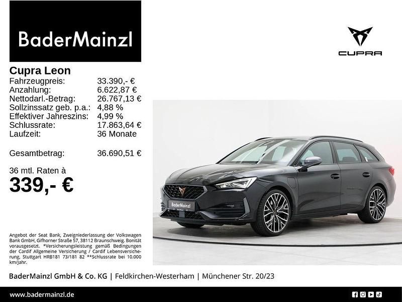 Mitternachtsschwarz (metallic) Gebraucht 2024 Cupra Leon VZ Kombi | 33.390 € (Fairer Preis) - Bild 1/3