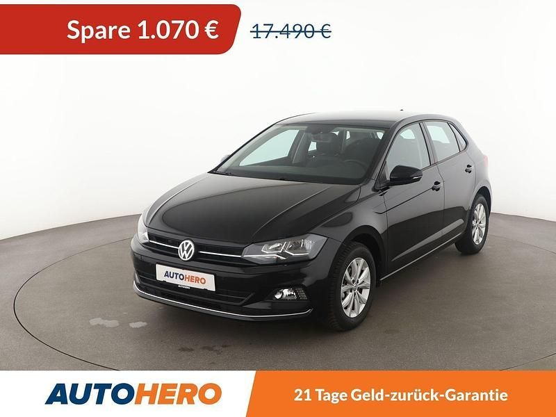 Schwarz Gebraucht 2018 VW Polo Highline Kleinwagen | 16.420 € (Fairer Preis) - Bild 1/3