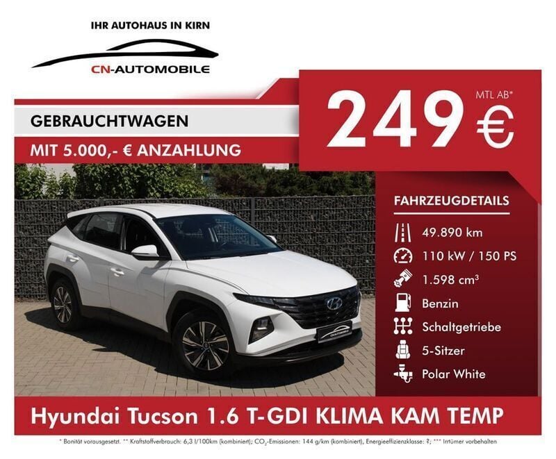 Weiß Gebraucht 2021 Hyundai Tucson SUV | 21.990 € (Fairer Preis) - Bild 1/4