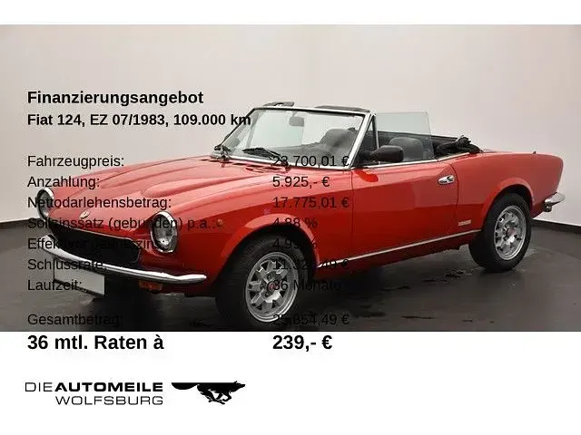 Gebraucht Fiat 124 Spider 105 PS (77 kW) 1983 Rot Cabrio