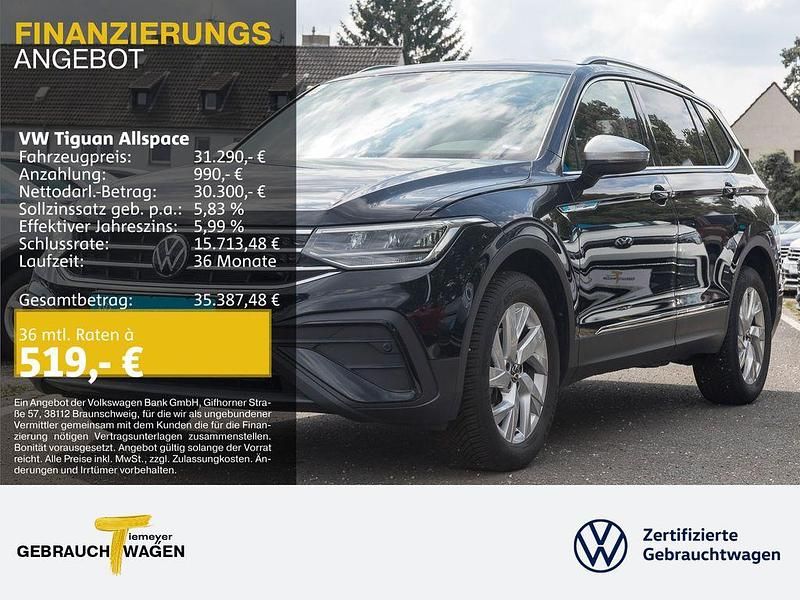 Schwarz Gebraucht 2024 VW Tiguan Allspace Life SUV | 31.290 € (Superpreis) - Bild 1/4