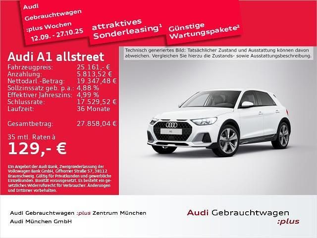 Gletscherweiß metallic Gebraucht 2024 Audi A1 Sport Kleinwagen | 25.161 € (Fairer Preis) - Bild 1/2