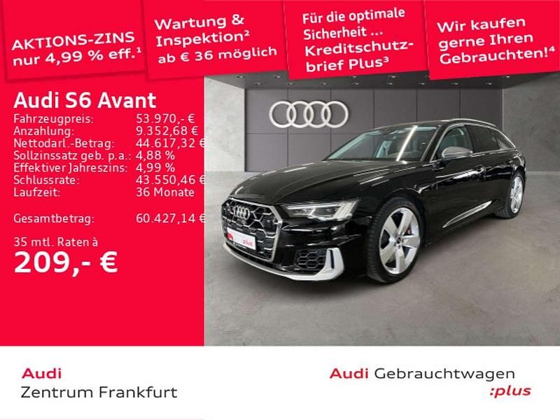 Brillantschwarz Gebraucht 2023 Audi S6 Sport Kombi | 59.460 € (Guter Preis) - Bild 1/2