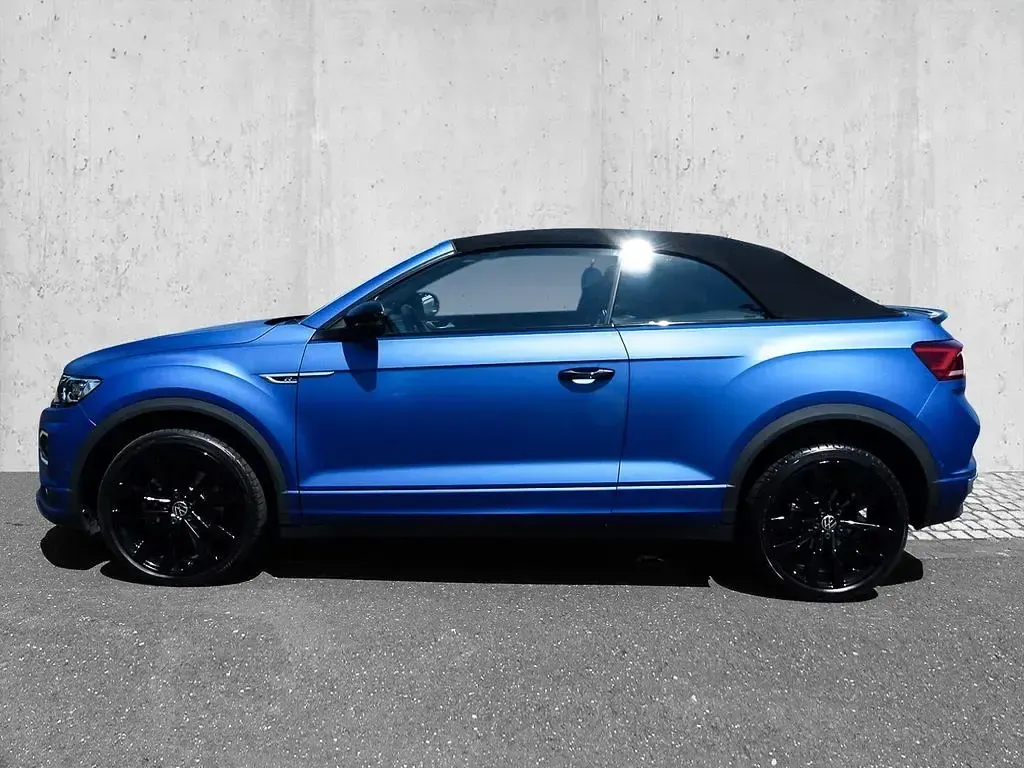 Gebraucht VW T-Roc Cabriolet R-line 150 PS (110 kW) 2022 Ravennablau matt/schwarz (metallic) Cabrio