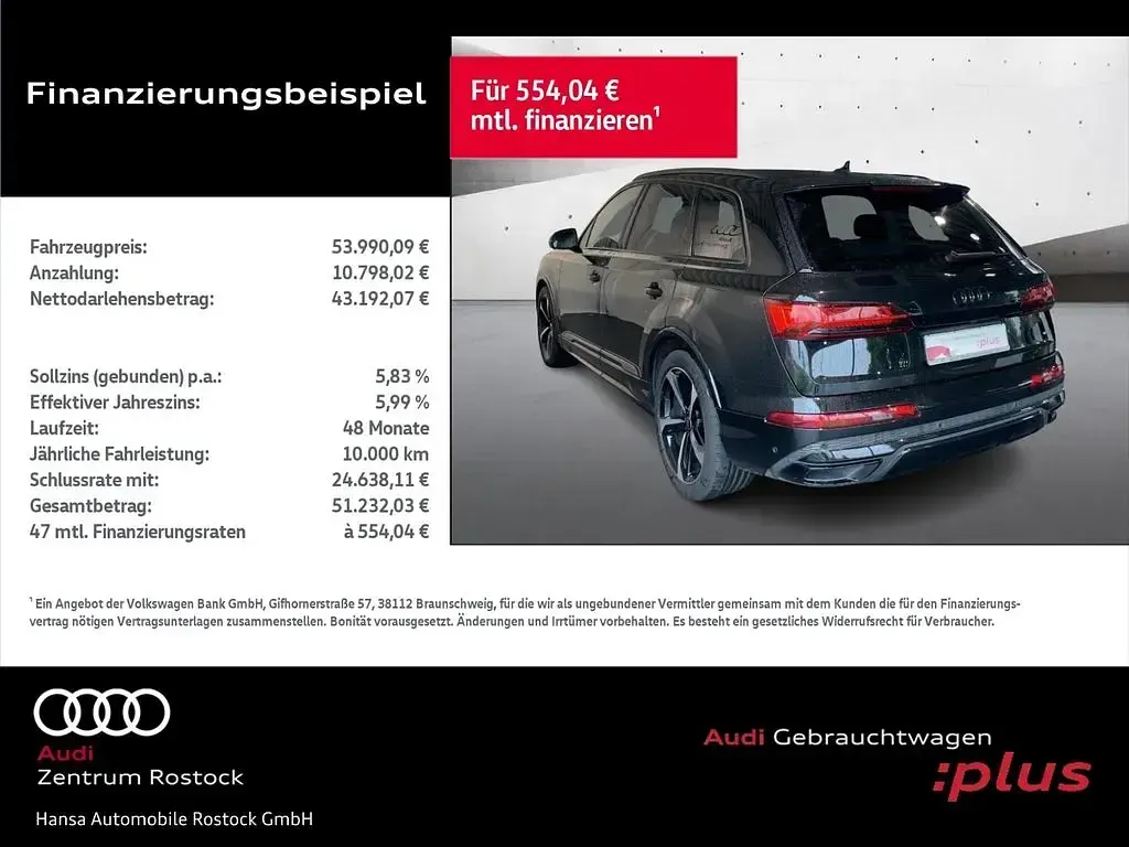 Gebraucht Audi Q7 S-Line 286 PS (210 kW) 2023 Mythosschwarz metallic SUV