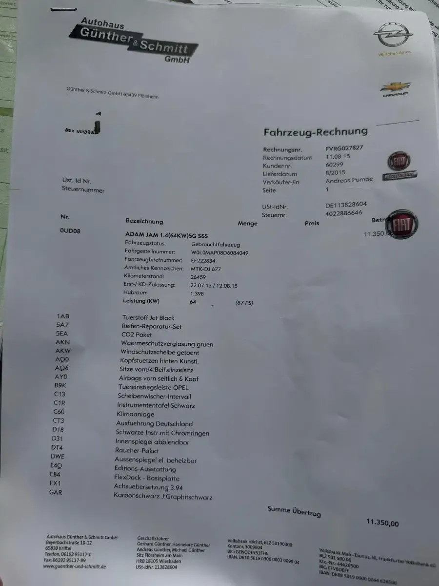 Gebraucht Opel Adam 79 PS (58 kW) 2013 Schwarz Kleinwagen