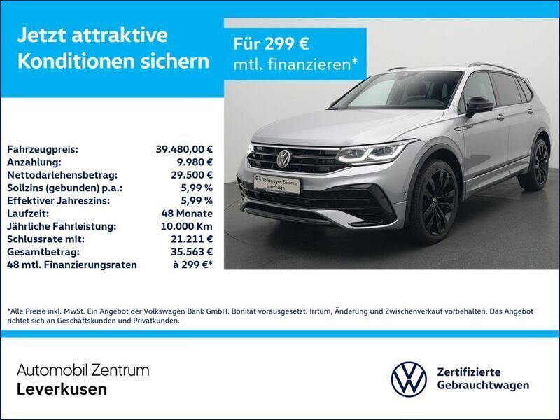 Grau / pyrit silber (metallic) Gebraucht 2022 VW Tiguan Allspace R-line SUV | 39.480 € (Fairer Preis) - Bild 1/3