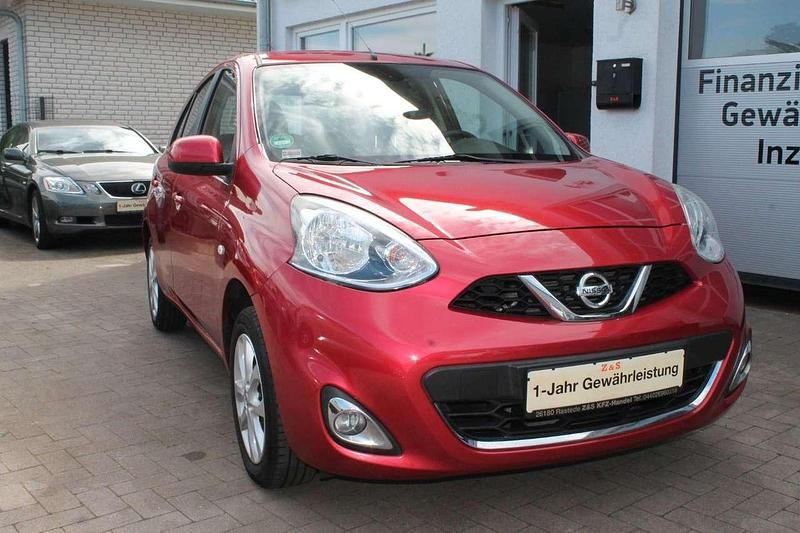 Rot Gebraucht 2015 Nissan Micra Acenta Kleinwagen | 5.899 € (Fairer Preis) - Bild 1/4