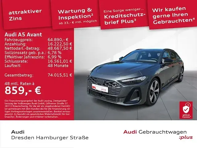 Gebraucht Audi A5 S-Line 204 PS (150 kW) 2025 Daytonagrau perleffekt Kombi