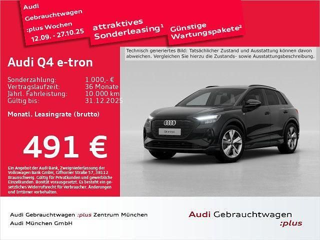 Mythosschwarz metallic Gebraucht 2024 Audi Q4 e-tron S-Line SUV | 47.996 € (Superpreis) - Bild 1/2