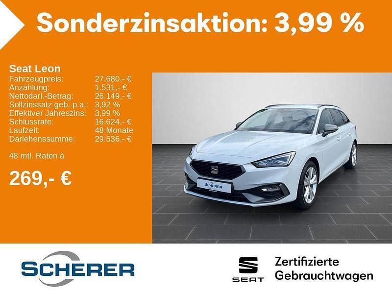 Nevada weiß metallic (metallic) Gebraucht 2024 Seat Leon FR Limousine | 27.680 € (Fairer Preis) - Bild 1/4