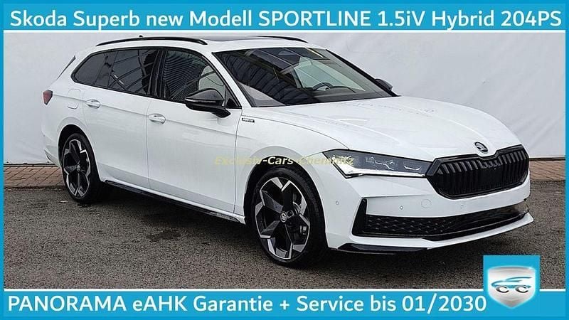 Weiß purity (metallic) Gebraucht 2025 Skoda Superb SportLine Kombi | 45.950 € (Fairer Preis) - Bild 1/4