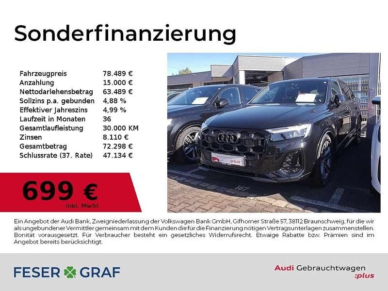 Mythosschwarz metallic Gebraucht 2024 Audi Q7 Ambiente SUV | 78.489 € (Etwas zu teuer) - Bild 1/2