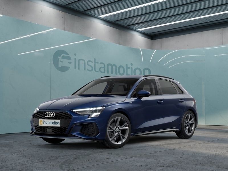 Blau Gebraucht 2024 Audi A3 Sportback S-Line Kleinwagen | 37.770 € (Fairer Preis) - Bild 1/4