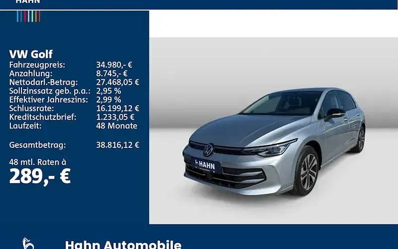 Nowe VW Golf VIII 150 KM (110 kW) 2026 Srebrny Sedan/Limuzyna