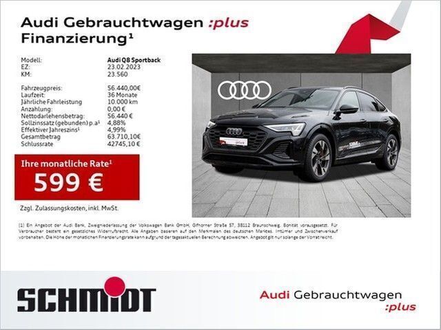 Schwarz Gebraucht 2023 Audi Q8 e-tron S-Line SUV | 56.440 € - Bild 1/3